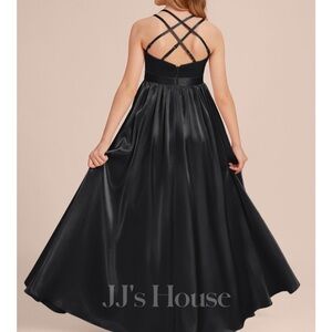 JJs House Black Backless Satin Dress
